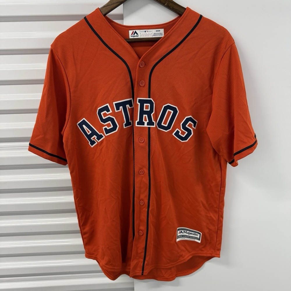 Justin Verlander Houston Astros #35 Majestic Cool Base Jersey Mens Medium Orange